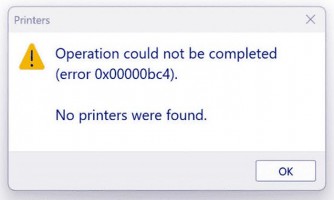 Fix error 0x00000bc4 Windows 11 cannot connect to the printer