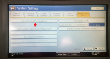 Managing the print page for users of Ricoh mp 5001 copier