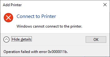 add printer error 0x0000011b